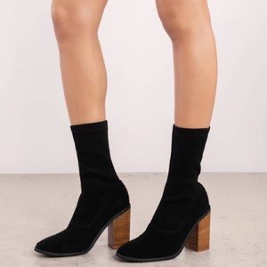 Sol Sana Chloe Black Suede Mid Calf Boots/Booties